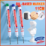 6Pcs Long Head Deep Hole Long Nosed Marker Multifunction Marker Deep Drill Hol V528-LONGHEADMARKER-6PCS-707145