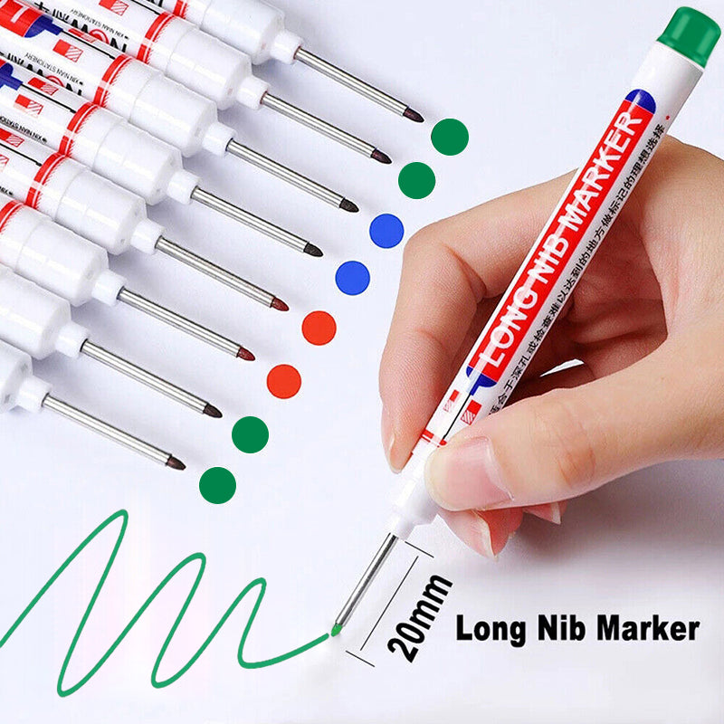 6Pcs Long Head Deep Hole Long Nosed Marker Multifunction Marker Deep Drill Hol V528-LONGHEADMARKER-6PCS-707145