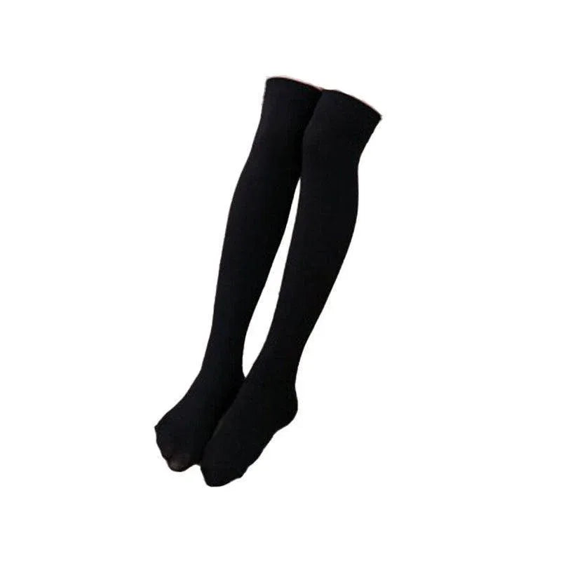 Womens Girls Long Socks Over Knee Thigh High Stockings Hosiery Tights Pantyhose - Black V528-LONGSOCKS-BLACK-980154
