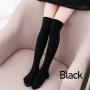 Womens Girls Long Socks Over Knee Thigh High Stockings Hosiery Tights Pantyhose - Black V528-LONGSOCKS-BLACK-980154