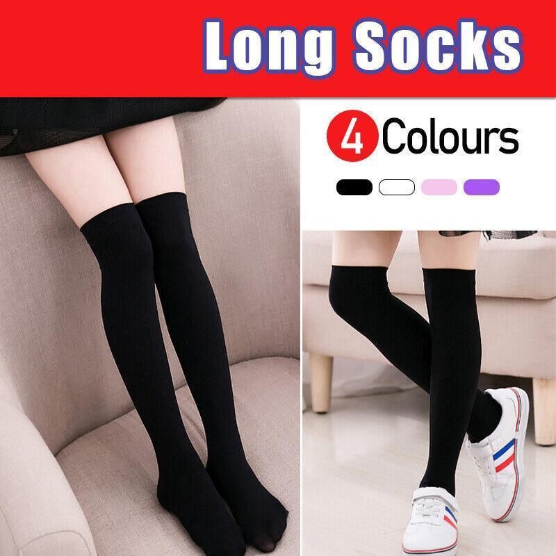 Womens Girls Long Socks Over Knee Thigh High Stockings Hosiery Tights Pantyhose - Pink V528-LONGSOCKS-PINK-823910