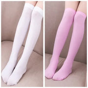 Womens Girls Long Socks Over Knee Thigh High Stockings Hosiery Tights Pantyhose - White V528-LONGSOCKS-WHITE-407680