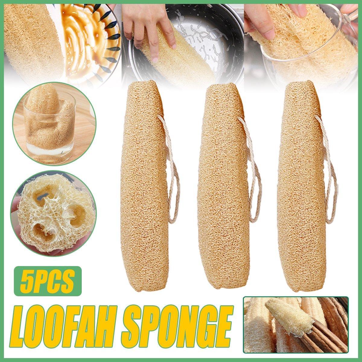 Natural Loofah Sponge Kitchen Scrubber for Dishwashing Pot Cleaning 5 Pack V528-LOOFAH-DISH-TOWEL-5PCS-725967