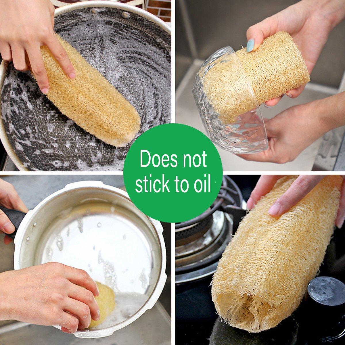 Natural Loofah Sponge Kitchen Scrubber for Dishwashing Pot Cleaning 5 Pack V528-LOOFAH-DISH-TOWEL-5PCS-725967