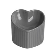Love Shape Slanted Cat Bowl Ceramic Pet Bowl for Cats Food Water Feeding Dish - Black V528-LOVE-CAT-BOWL-BLACK-401639