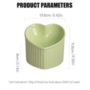 Love Shape Slanted Cat Bowl Ceramic Pet Bowl for Cats Food Water Feeding Dish - Green V528-LOVE-CAT-BOWL-GREEN-388186