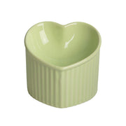 Love Shape Slanted Cat Bowl Ceramic Pet Bowl for Cats Food Water Feeding Dish - Green V528-LOVE-CAT-BOWL-GREEN-388186