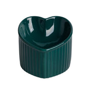 Love Shape Slanted Cat Bowl Ceramic Pet Bowl for Cats Food Water Feeding Dish - Green V528-LOVE-CAT-BOWL-GREEN-388186