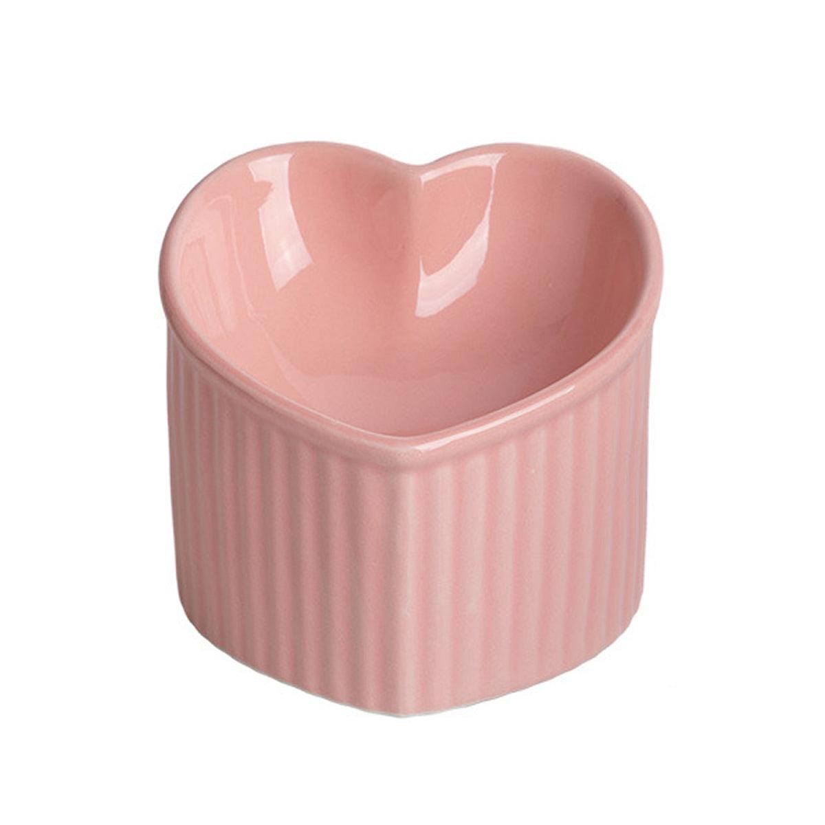 Love Shape Slanted Cat Bowl Ceramic Pet Bowl for Cats Food Water Feeding Dish - Green V528-LOVE-CAT-BOWL-GREEN-388186
