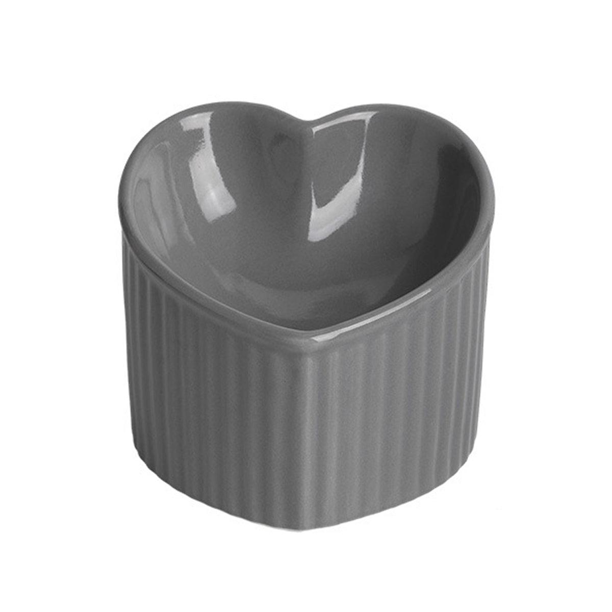 Love Shape Slanted Cat Bowl Ceramic Pet Bowl for Cats Food Water Feeding Dish - Green V528-LOVE-CAT-BOWL-GREEN-388186