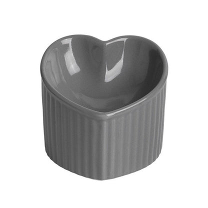Love Shape Slanted Cat Bowl Ceramic Pet Bowl for Cats Food Water Feeding Dish - Green V528-LOVE-CAT-BOWL-GREEN-388186
