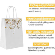 30PCS Kraft Paper Gift Bags Small Love Candy Bags Gold Foil Wedding Party Favors - White-Gold Foil V528-LOVE-GIFT-BAG-30PCS-05-426350