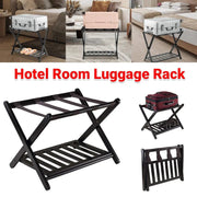 Foldable Bamboo Luggage Rack Hotel Room Portable Suitcase Holder Travel Rack V528-LR-BLACK-68-40-58-589160