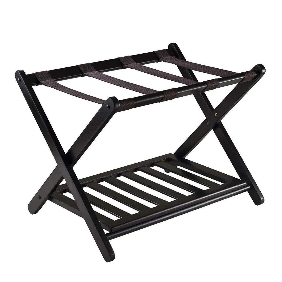 Foldable Bamboo Luggage Rack Hotel Room Portable Suitcase Holder Travel Rack V528-LR-BLACK-68-40-58-589160