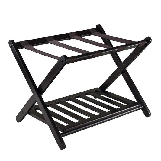 Foldable Bamboo Luggage Rack Hotel Room Portable Suitcase Holder Travel Rack V528-LR-BLACK-68-40-58-589160