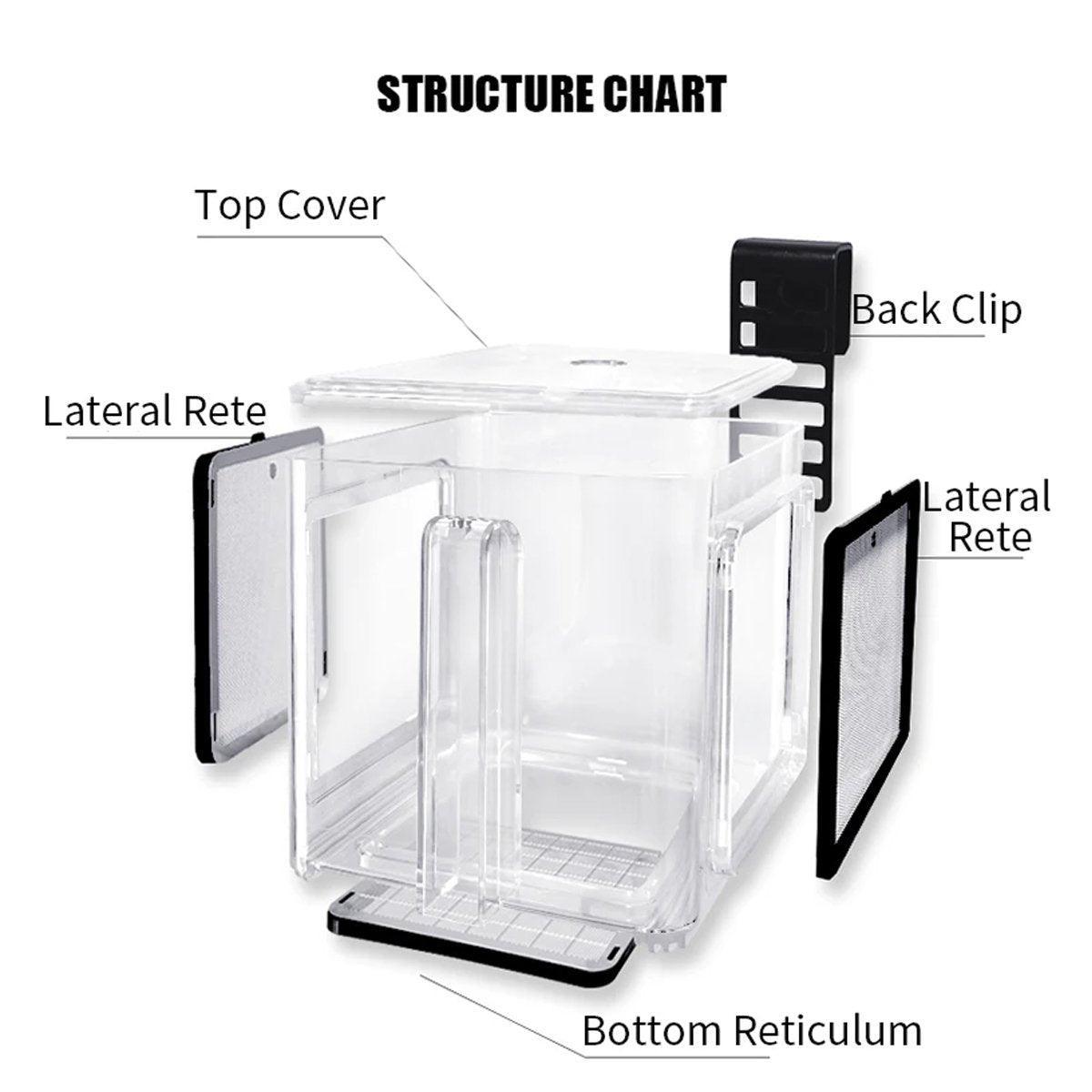 Acrylic Fish Isolation for Aquarium Guppy Fry Tropical Fish Breeding Growth Box V528-LSOLATION-BOX-1PC-589264