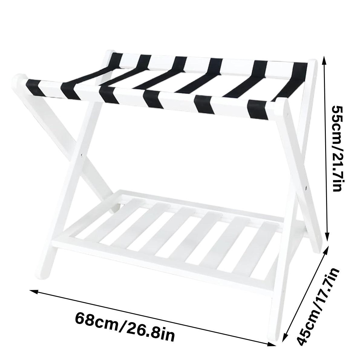 Foldable Luggage Rack Stand Portable Black Storage Shelf for Bedroom Travel V528-LUGGAGE-RACK-WHITE-741112