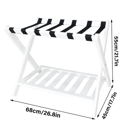 Foldable Luggage Rack Stand Portable Black Storage Shelf for Bedroom Travel V528-LUGGAGE-RACK-WHITE-741112