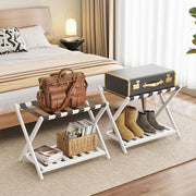 Foldable Luggage Rack Stand Portable Black Storage Shelf for Bedroom Travel V528-LUGGAGE-RACK-WHITE-741112