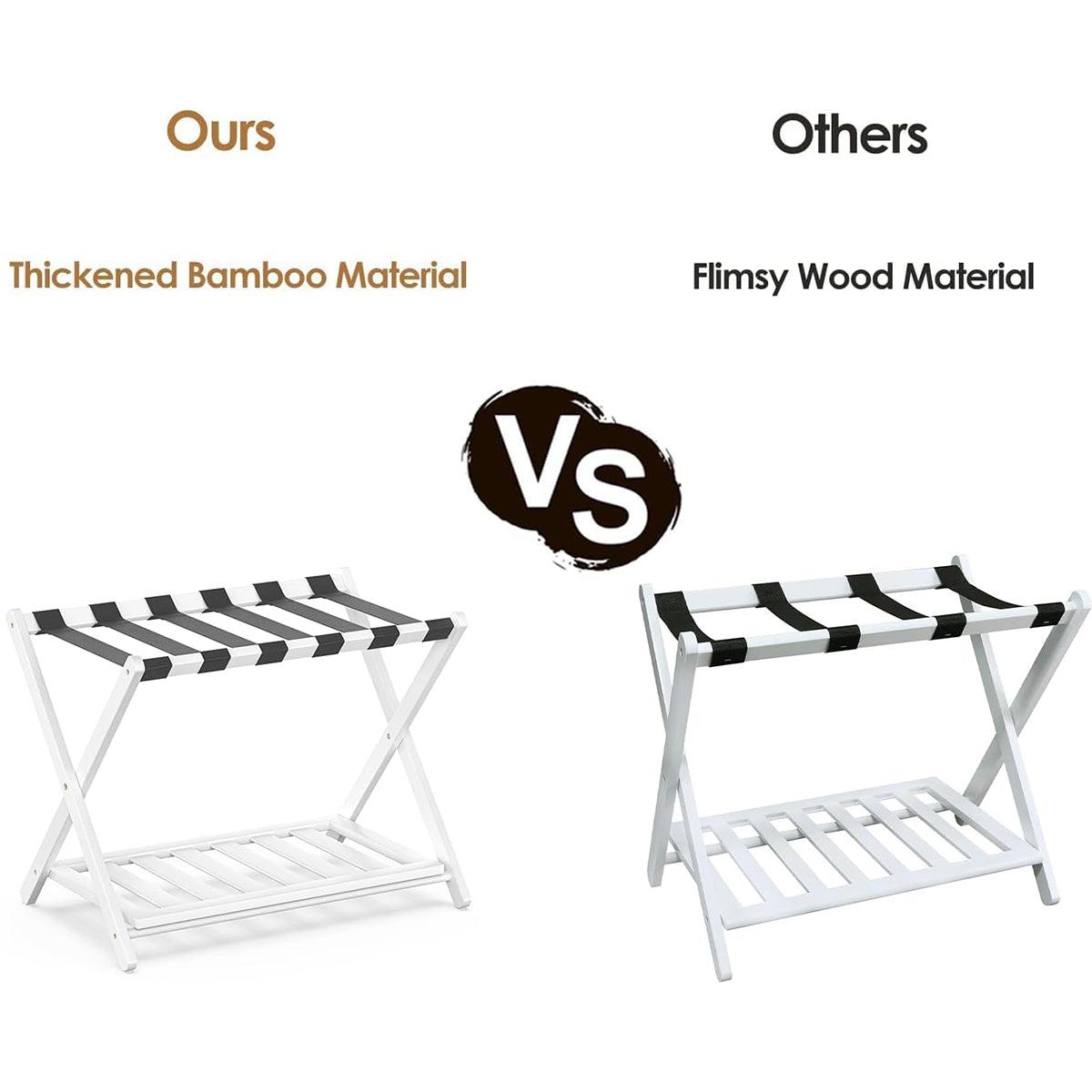 Foldable Luggage Rack Stand Portable Black Storage Shelf for Bedroom Travel V528-LUGGAGE-RACK-WHITE-741112