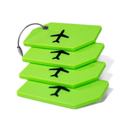 5PCS High-Quality Silicone Luggage Tags Name Address Boarding Pass Travel ID - Black V528-LUGGAGE-TAG-BLACK-5PCS-886871
