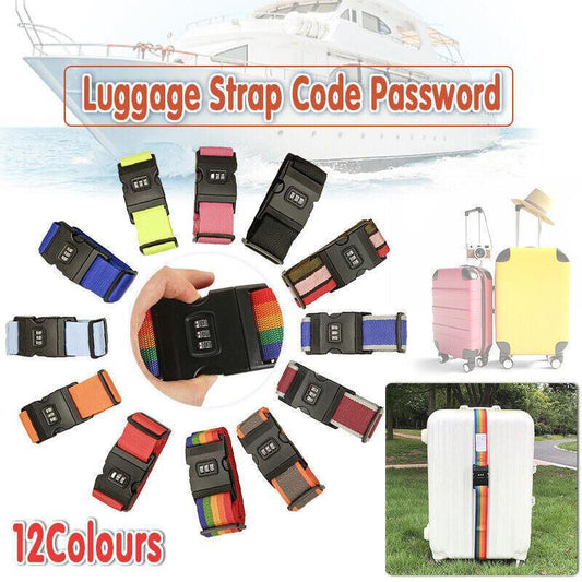 Luggage Strap Code Password Travel Suitcase Secure Lock Safe Nylon Packing Belt - Orange V528-LUGGAGESTRAP-ORANGE-288113