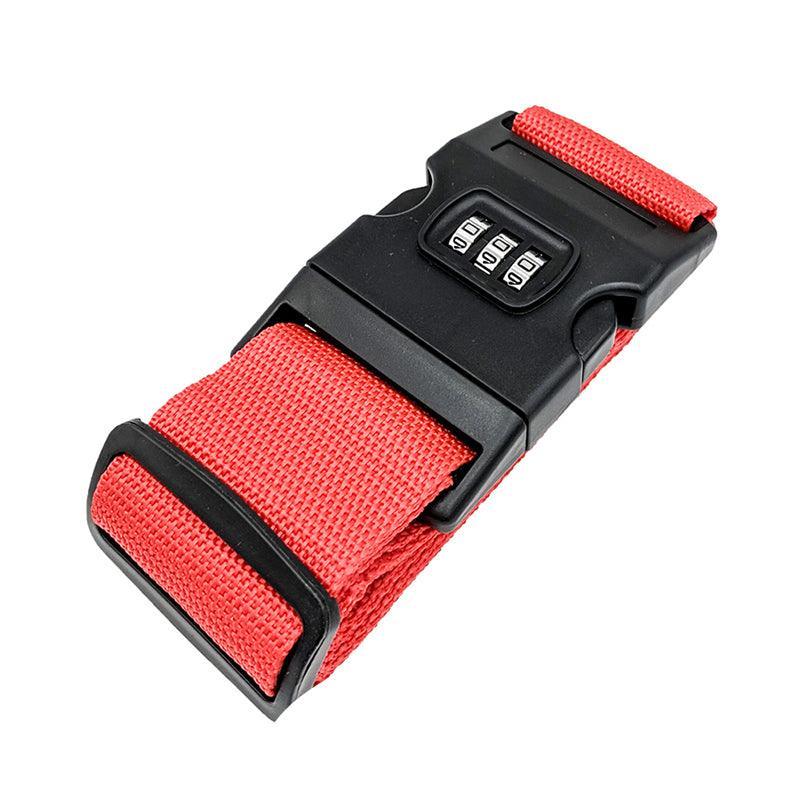Luggage Strap Code Password Travel Suitcase Secure Lock Safe Nylon Packing Belt - Rose Red V528-LUGGAGESTRAP-PINK-163746