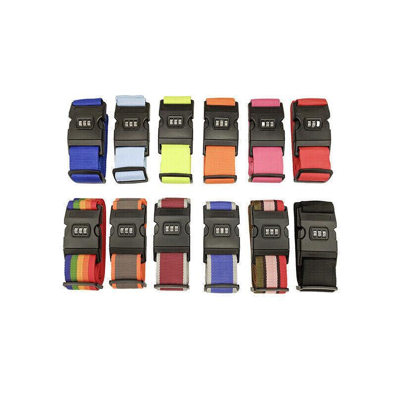 Luggage Strap Code Password Travel Suitcase Secure Lock Safe Nylon Packing Belt - Red V528-LUGGAGESTRAP-RED-874470