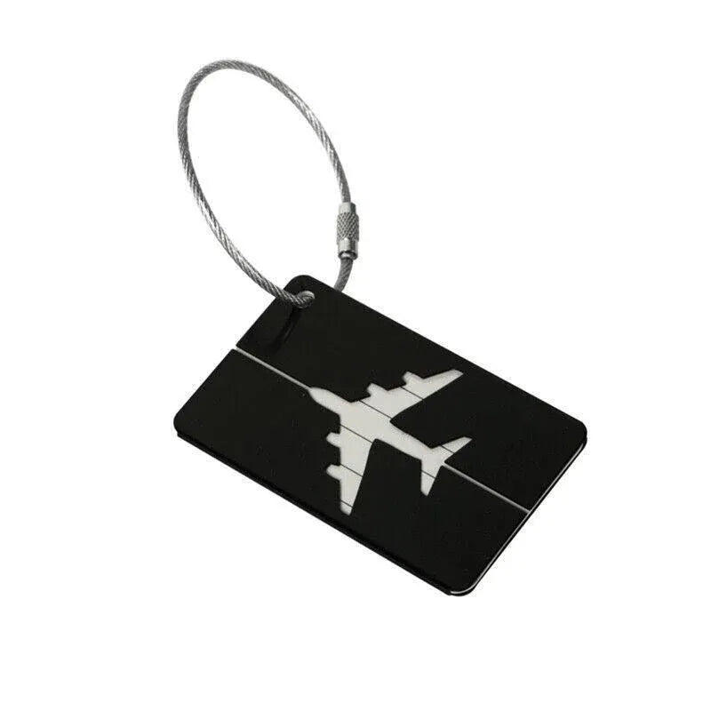 Luggage Tag Aluminum Travel Baggage Suitcase Identity Address Name Label Cards - Black V528-LUGGAGETAG-BLACK-516383