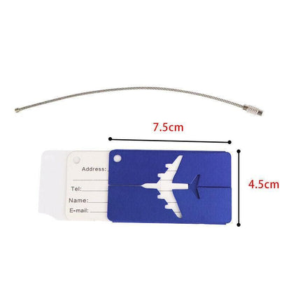 Luggage Tag Aluminum Travel Baggage Suitcase Identity Address Name Label Cards - Black V528-LUGGAGETAG-BLACK-516383