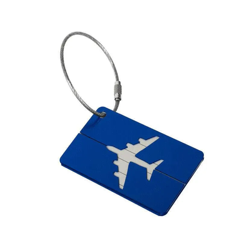 Luggage Tag Aluminum Travel Baggage Suitcase Identity Address Name Label Cards - Blue V528-LUGGAGETAG-BLUE-364484