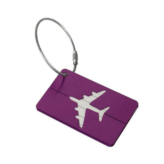 Luggage Tag Aluminum Travel Baggage Suitcase Identity Address Name Label Cards - Purple V528-LUGGAGETAG-PURPLE-755867