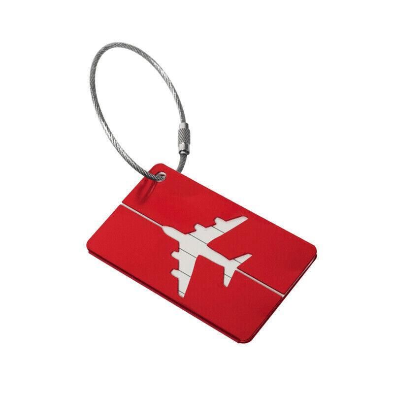 Luggage Tag Aluminum Travel Baggage Suitcase Identity Address Name Label Cards - Red V528-LUGGAGETAG-RED-609095