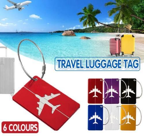 Luggage Tag Aluminum Travel Baggage Suitcase Identity Address Name Label Cards - Red V528-LUGGAGETAG-RED-609095