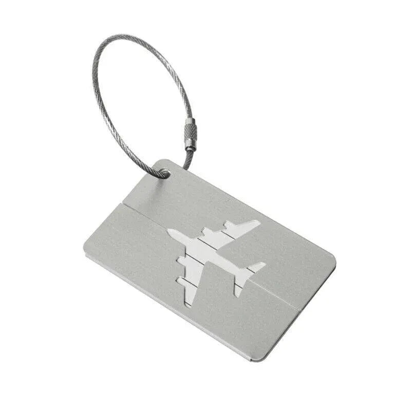 Luggage Tag Aluminum Travel Baggage Suitcase Identity Address Name Label Cards - Silver V528-LUGGAGETAG-SILVER-206696