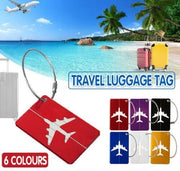 Luggage Tag Aluminum Travel Baggage Suitcase Identity Address Name Label Cards - Silver V528-LUGGAGETAG-SILVER-206696