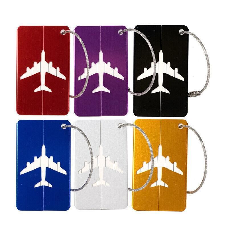 Luggage Tag Aluminum Travel Baggage Suitcase Identity Address Name Label Cards - Silver V528-LUGGAGETAG-SILVER-206696