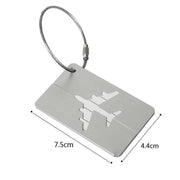 Luggage Tag Aluminum Travel Baggage Suitcase Identity Address Name Label Cards - Silver V528-LUGGAGETAG-SILVER-206696