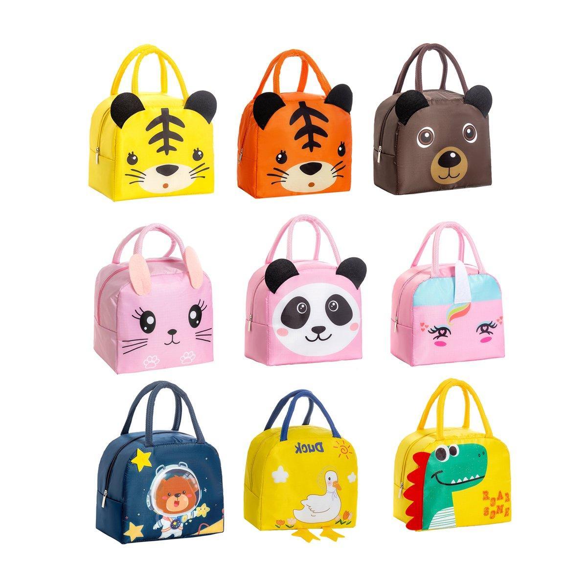 3D Bento Lunch Bag Cartoon Handbag Insulated Food Box Bag for Students LunchTote - Pink Rabbit V528-LUNCH-BAG-FSTZ-106421