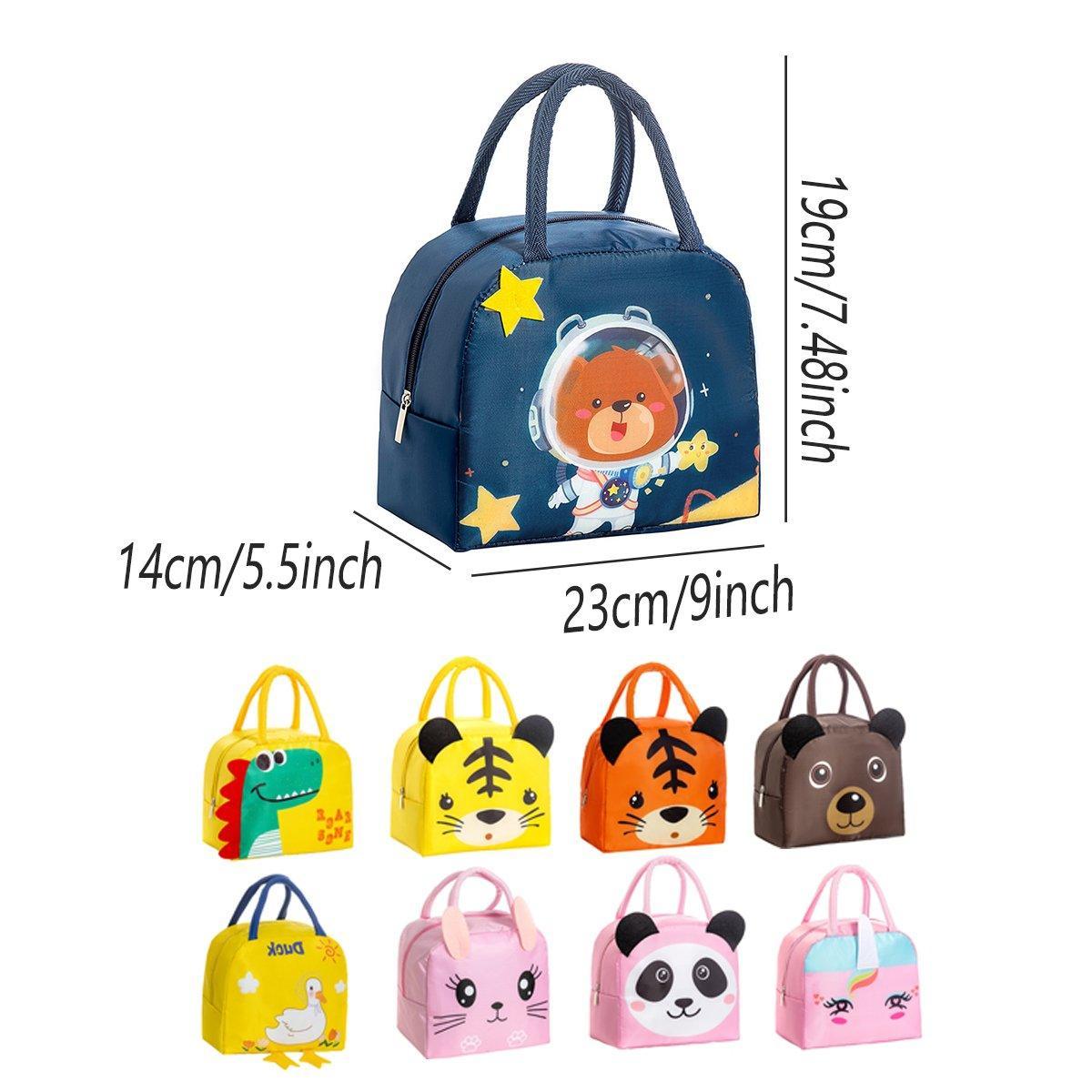 3D Bento Lunch Bag Cartoon Handbag Insulated Food Box Bag for Students LunchTote - Pink Rabbit V528-LUNCH-BAG-FSTZ-106421