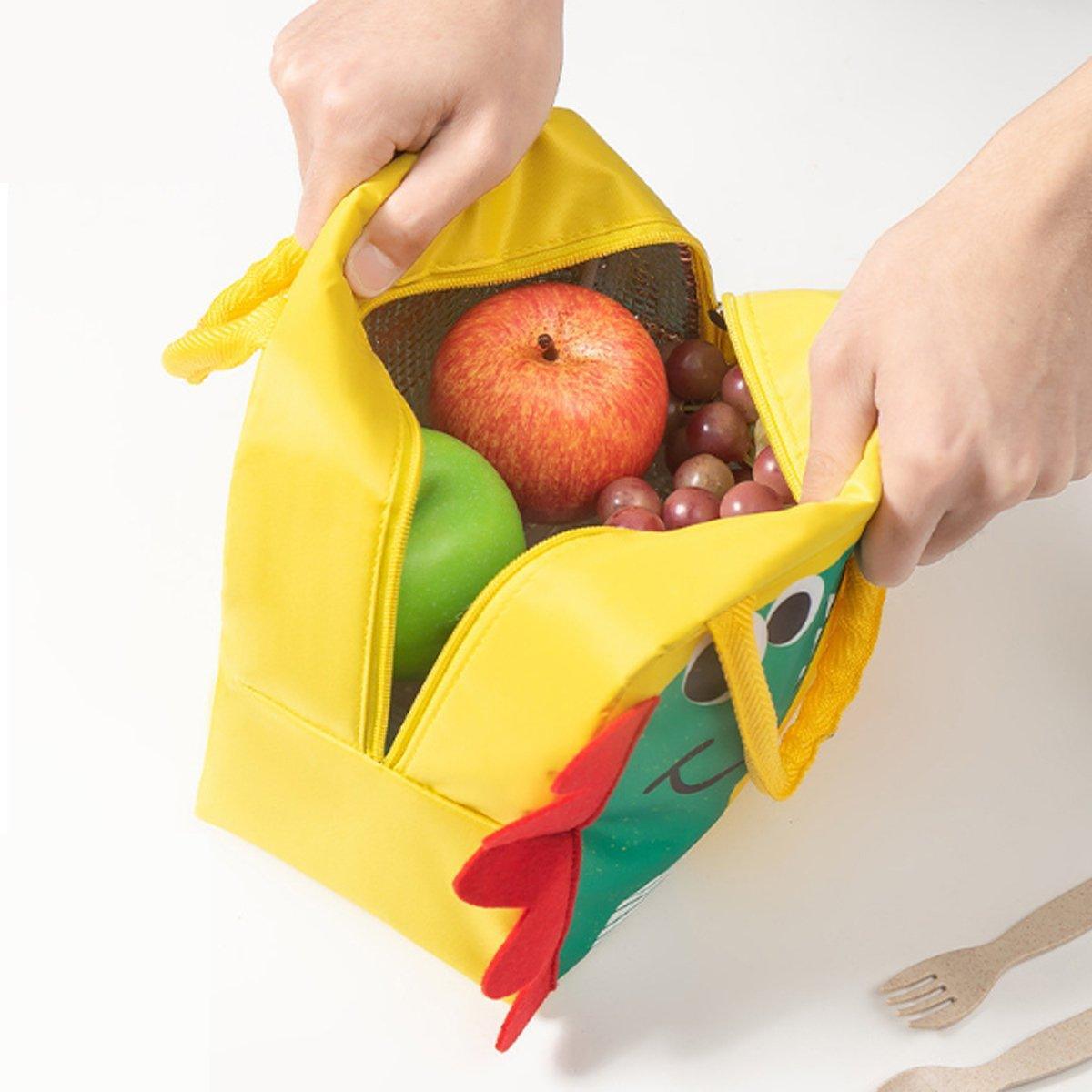 3D Bento Lunch Bag Cartoon Handbag Insulated Food Box Bag for Students LunchTote - Pink Rabbit V528-LUNCH-BAG-FSTZ-106421