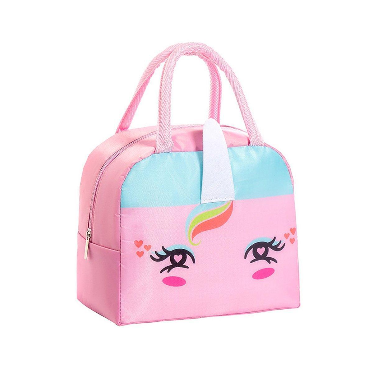 3D Bento Lunch Bag Cartoon Handbag Insulated Food Box Bag for Students LunchTote - Pink Rabbit V528-LUNCH-BAG-FSTZ-106421