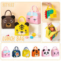 3D Bento Lunch Bag Cartoon Handbag Insulated Food Box Bag for Students LunchTote - Coffee Bear V528-LUNCH-BAG-KFXX-331371