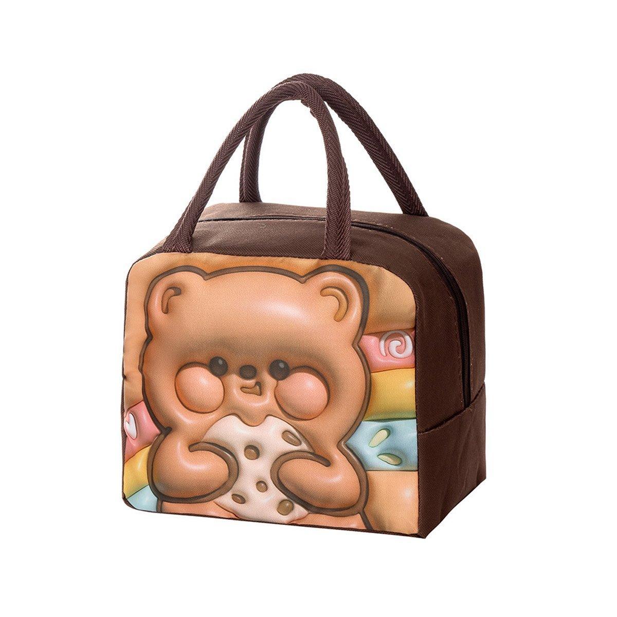 Cute 3D Cartoon Insulated Lunch Bag Oxford Fabric Bento Tote for School Use - Blue Puppy V528-LUNCH-BAG-LSXG-645033