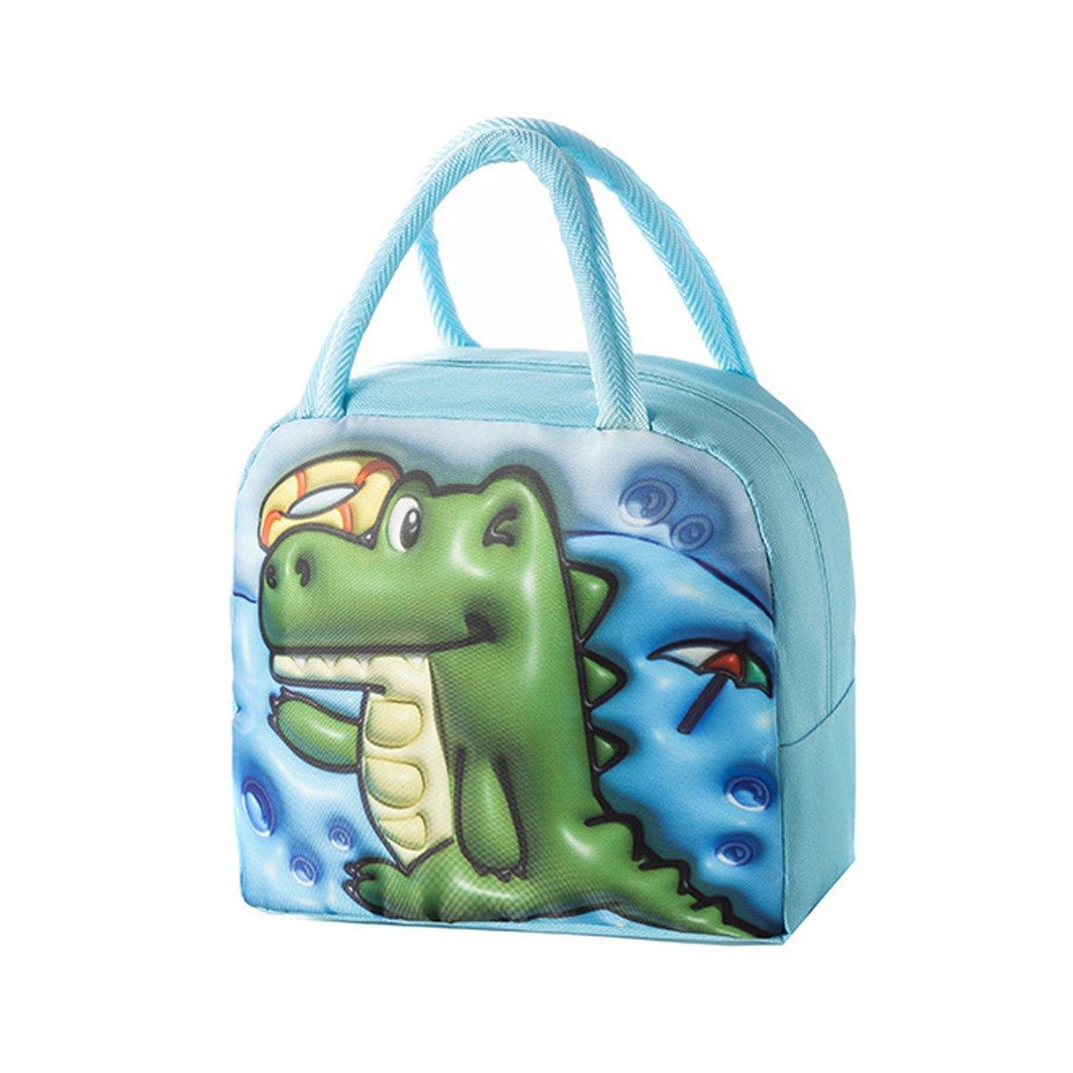 Cute 3D Cartoon Insulated Lunch Bag Oxford Fabric Bento Tote for School Use - Blue Puppy V528-LUNCH-BAG-LSXG-645033