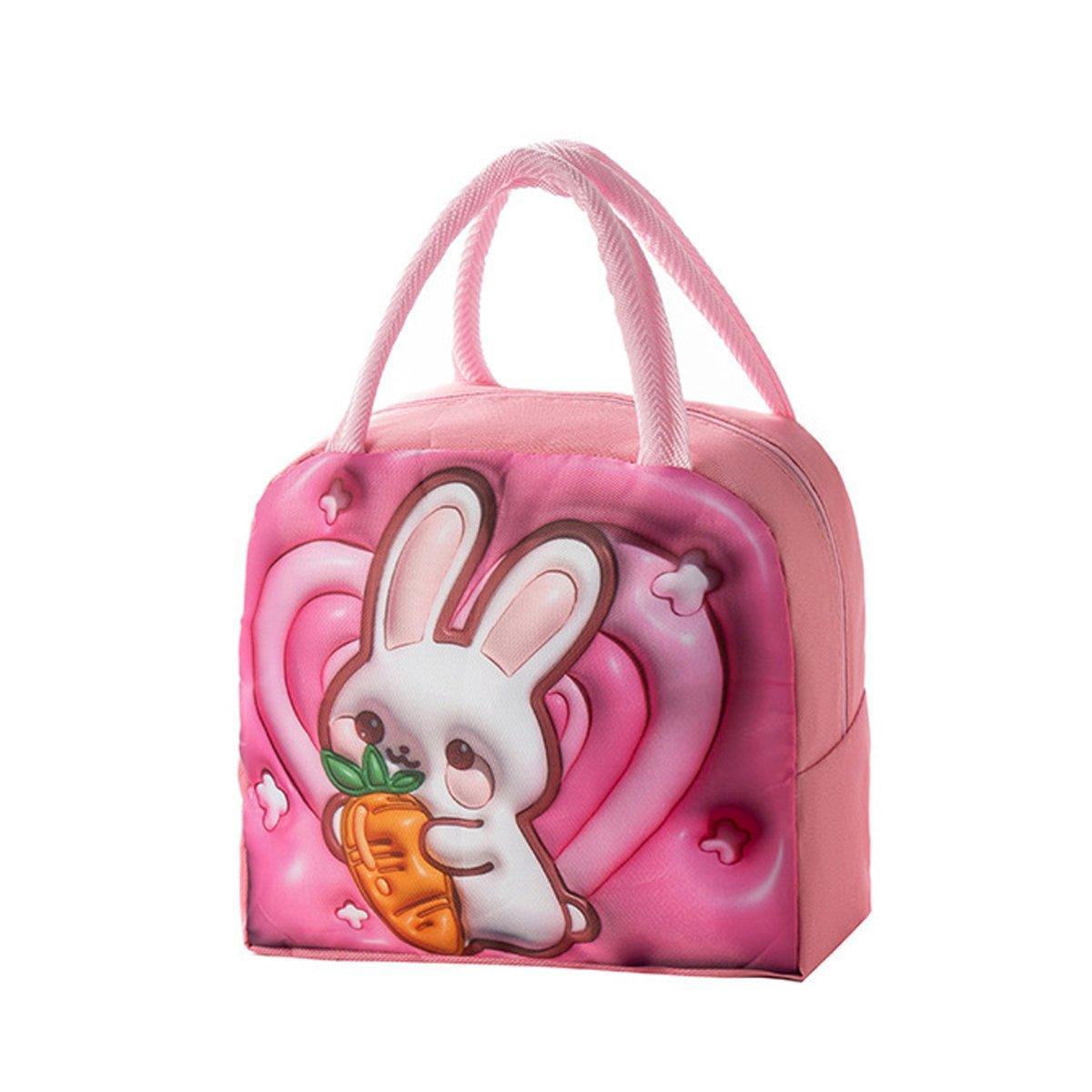 Cute 3D Cartoon Insulated Lunch Bag Oxford Fabric Bento Tote for School Use - Blue Puppy V528-LUNCH-BAG-LSXG-645033