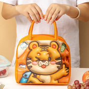 Cute 3D Cartoon Insulated Lunch Bag Oxford Fabric Bento Tote for School Use - Rose Kitten V528-LUNCH-BAG-MHXM-314700