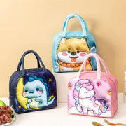Cute 3D Cartoon Insulated Lunch Bag Oxford Fabric Bento Tote for School Use - Rose Kitten V528-LUNCH-BAG-MHXM-314700