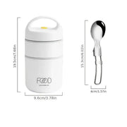 3pcs Insulated Lunch Box Soup Container Portable Breakfast Food Storage Box Set V528-LUNCH-BOX-2-WHITE-921456