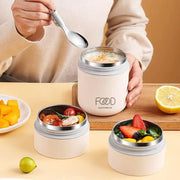 3pcs Insulated Lunch Box Soup Container Portable Breakfast Food Storage Box Set V528-LUNCH-BOX-2-WHITE-921456